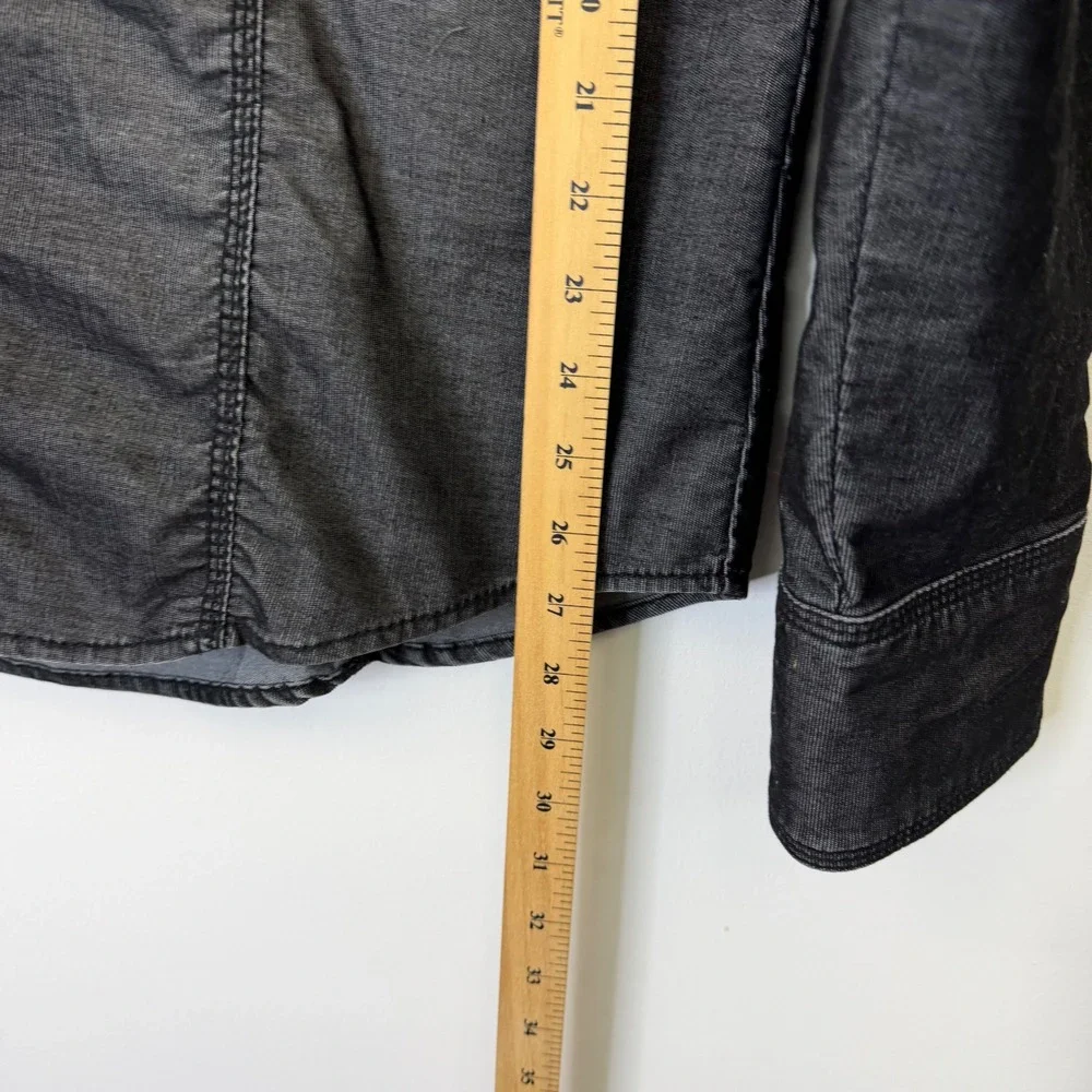 True Religion Rocky Western Pearl Snap Shirt Men's XXL Black Gray Slim Fit